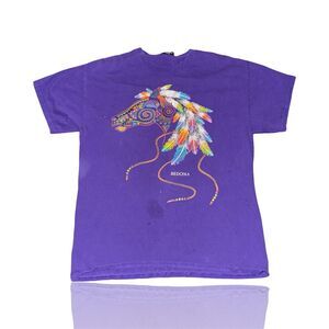 Vintage 90s Sedona Arizona Tribal Horse Art T-Shirt (spot shows up with Flash)